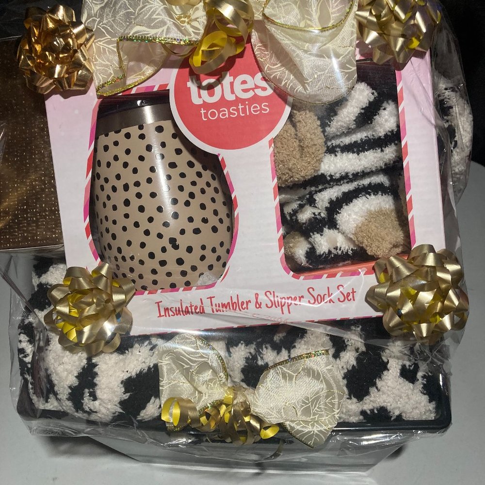UGG leopard print cardigan gift basket